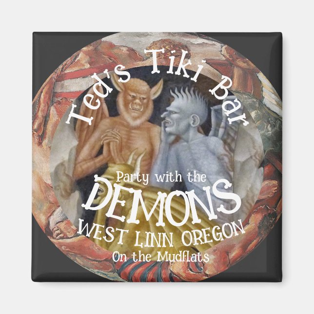 Tiki Bar Party with the Demons on the Mudflats Magnet (Front)