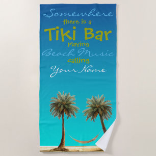 Tiki Bar Plush Extra Large Beach Towel