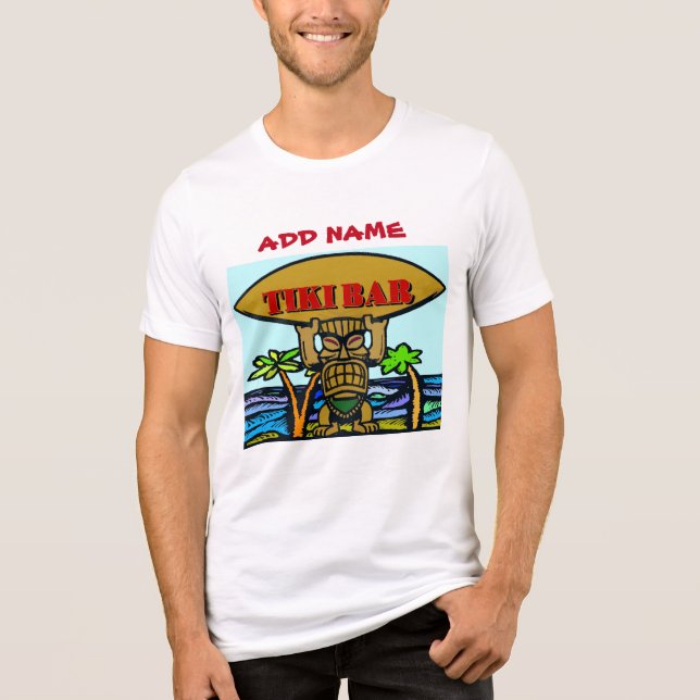 Tiki Bar Sign, add name Tri-Blend Shirt (Front)