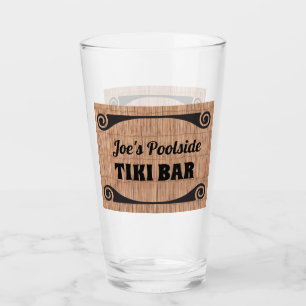 Tiki Bar with name Bamboo Reed Background  Glass