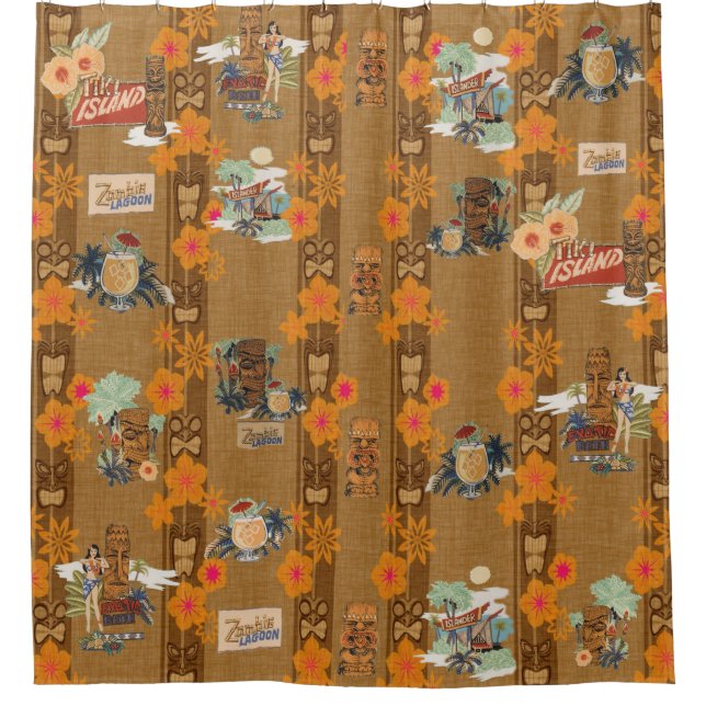 Tiki Bath Shower Curtain (Front)