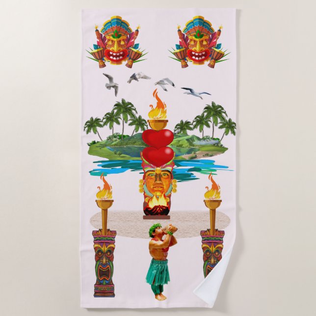 Tiki Beach Towel (Front)