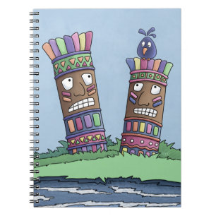 Tiki Bird Plum Notebook