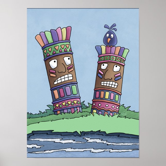 Tiki Bird Plum Poster (Front)