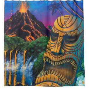 Tiki God Shower Curtain