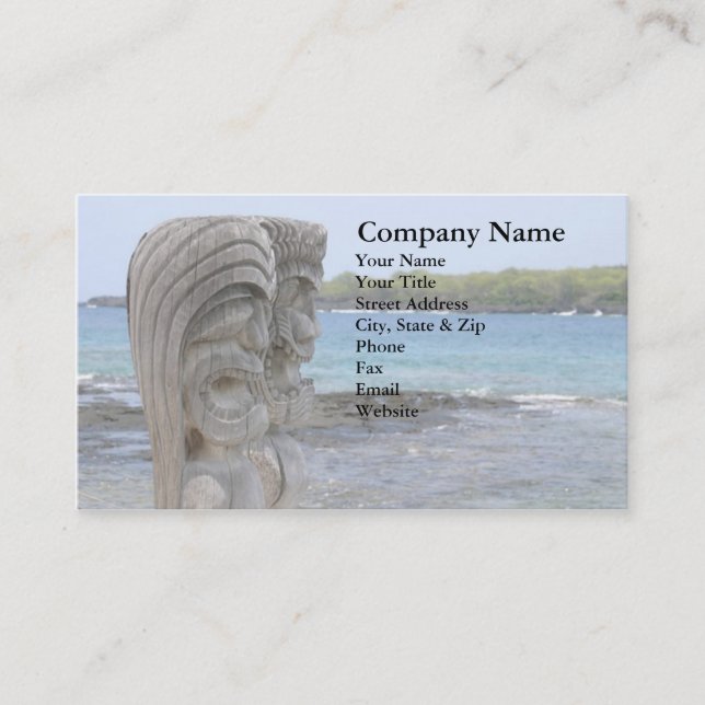 Tiki Guardians in Kona, Hawaii - Business Card (Front)