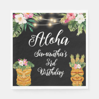 Tiki Hawaiian Aloha Tropical Birthday Luau Party Napkin