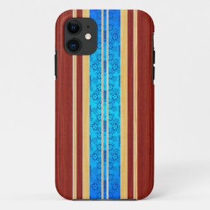Tiki Hawiian Faux Wood Surfboard iPhone 11 Case
