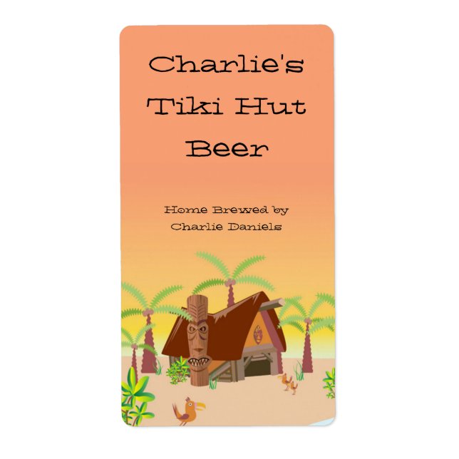 Tiki Hut Beer Label (Front)