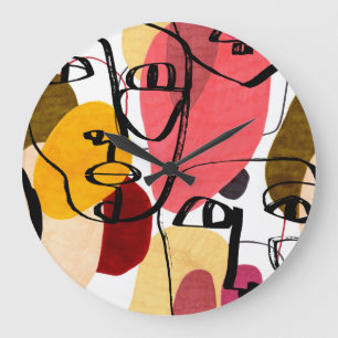Tiki Idols Palm: Vintage Design Large Clock