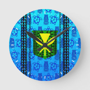 Tiki Kanaka Maoli Tribal Round Clock