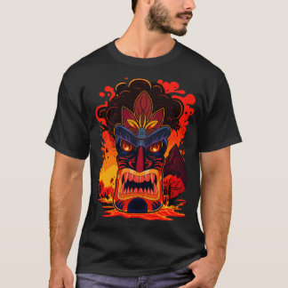Tiki Lava Volcano Art T-Shirt