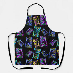 Tiki Love Neon Tiki Heads Beach Towel Apron