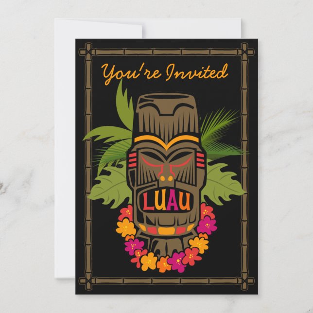 Tiki Luau Personalised Invitation (Front)