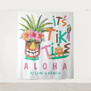 Tiki Luau   Tropical Beach Aloha Tapestry