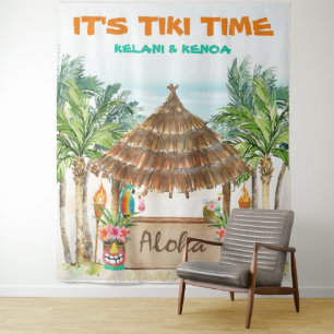 Tiki Luau   Tropical Beach Tiki Bar  Tapestry