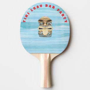 tiki luau tropical island beach ping pong paddle