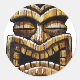 Tiki Man Classic Round Sticker