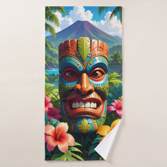 Tiki Mask Bath Towel Set (Bath Towel)