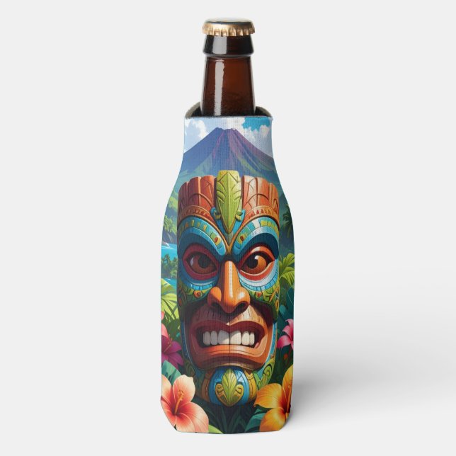 Tiki Mask Bottle Cooler (Bottle Front)