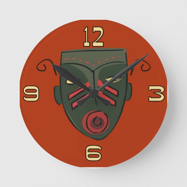 Tiki Mask Clock (Front)