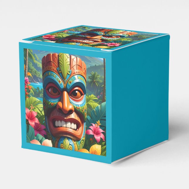 Tiki Mask Favour Box (Front Side)