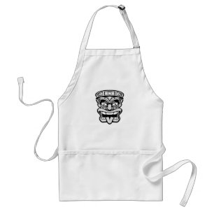 tiki mask hawaiian art standard apron