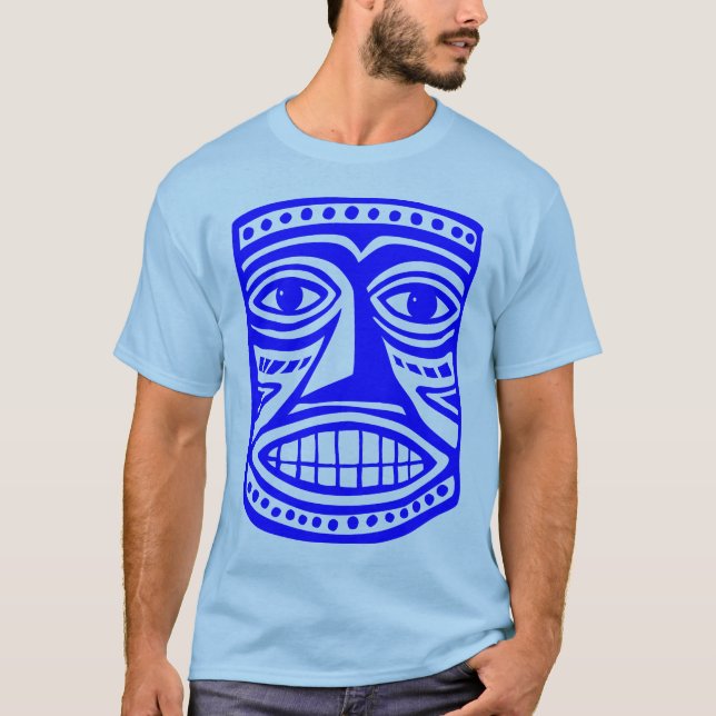 Tiki Mask III - Blue T-Shirt (Front)