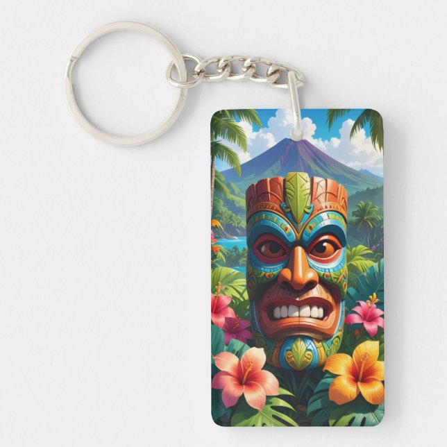 Tiki Mask Key Ring (Front)