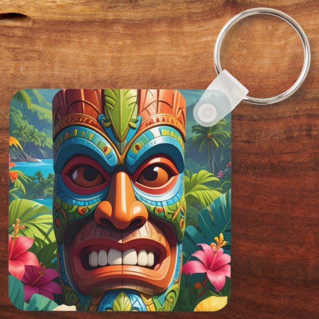 Tiki Mask Key Ring (Back)