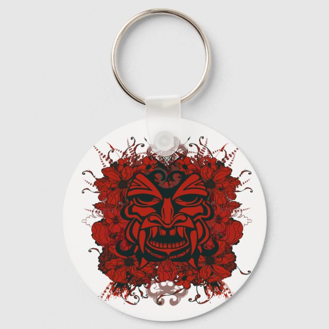 Tiki Mask Keychain (Front)