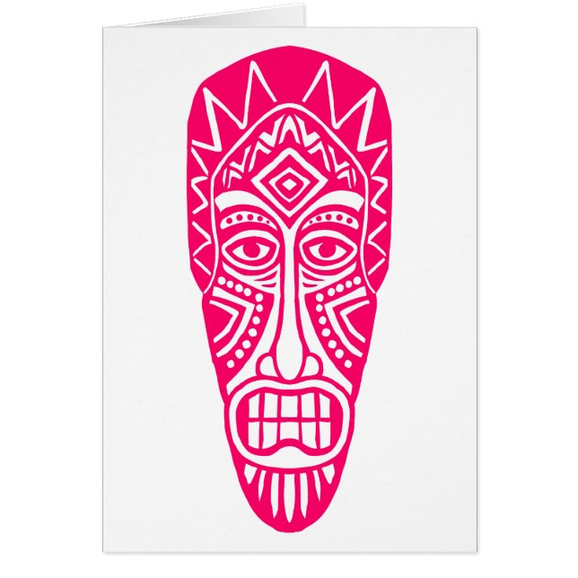Tiki Mask - Neon Red (Front)
