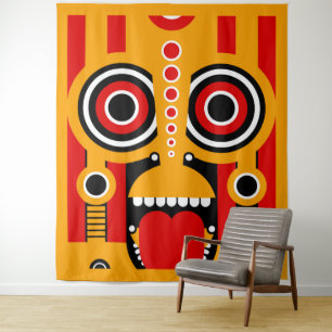 Tiki Mask Tapestry