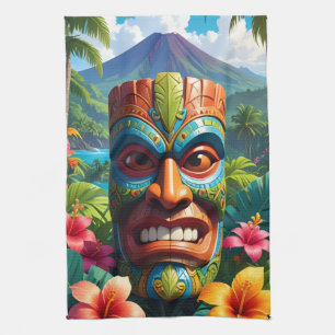Tiki Mask Tea Towel