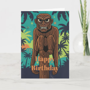 Tiki Monkey Birthday Card