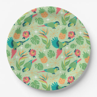 Tiki Parrot Paper Plates