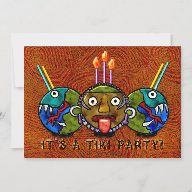 Tiki Party (2-Sided Invitation) Invitation (Front)
