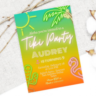 Tiki Party - Birthday Invitation