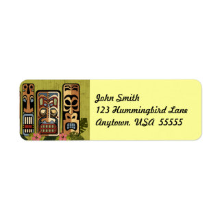 Tiki Party Label Return Address Label