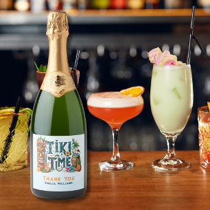 TIKI Party Personalised Custom Sparkling Wine Label