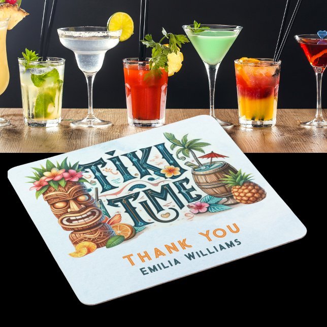 TIKI Party Personalised Custom Square Paper Coaster (Creator Uploaded)