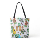Tiki Party Watercolor Tote Bag