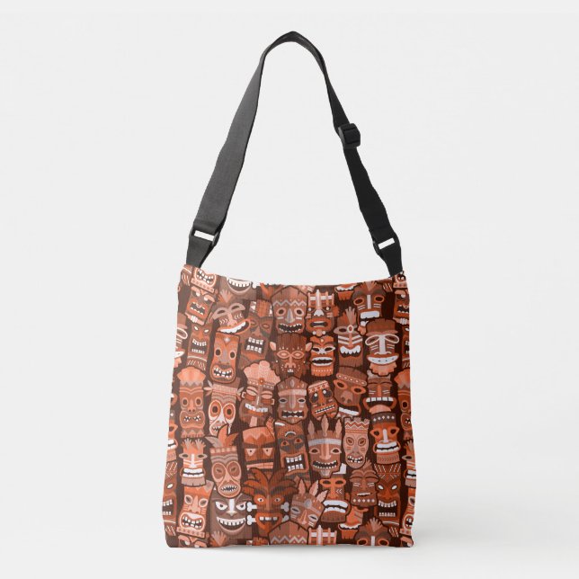 TIKI Pattern 3 Crossbody Bag (Front)