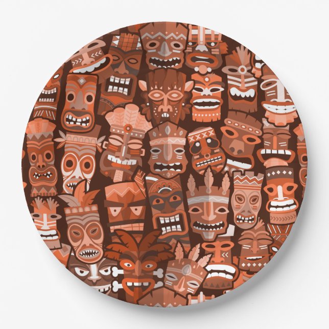 TIKI Pattern 3 Paper Plate (Front)