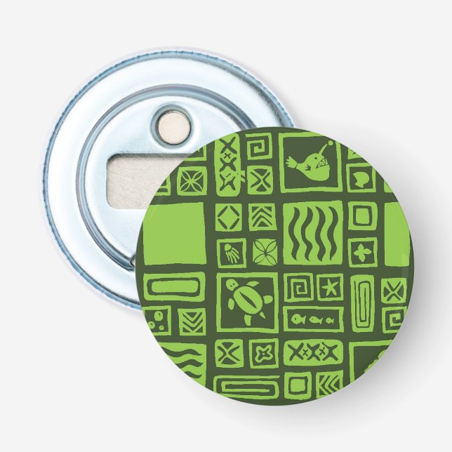 Tiki Pattern Bottle Opener (Front)