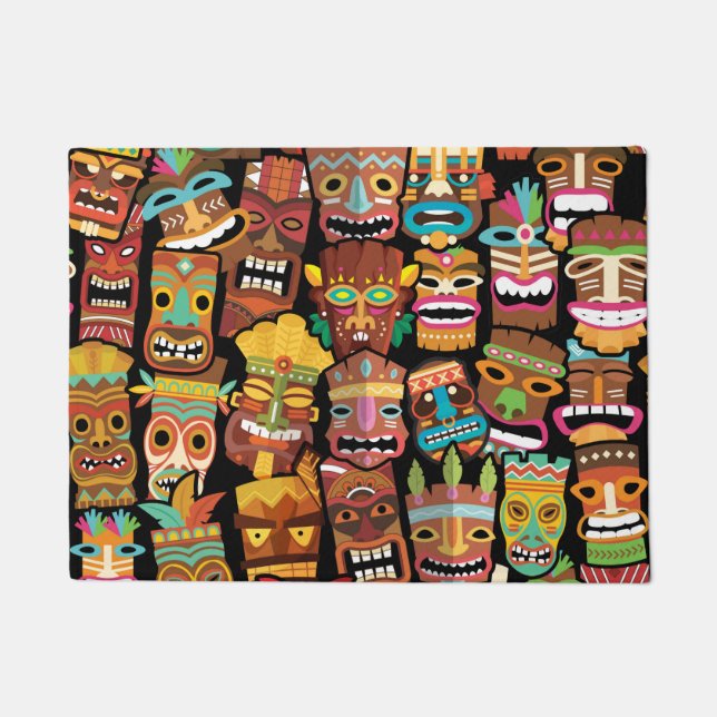 Tiki Pattern Doormat (Front)