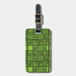 Tiki Pattern Luggage Tag