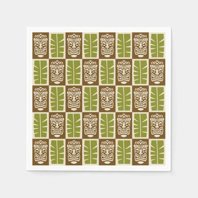 Tiki Pattern Napkin (Front)