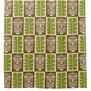Tiki Pattern Shower Curtain