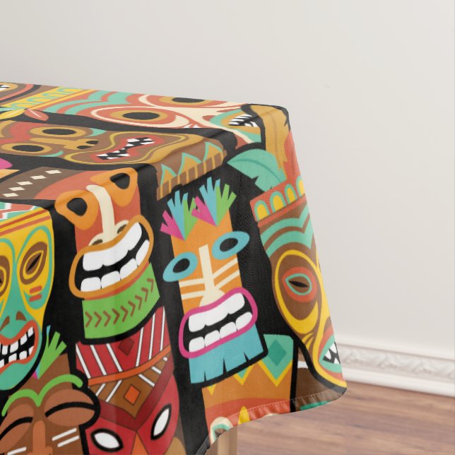 Tiki Pattern Tablecloth (In Situ)